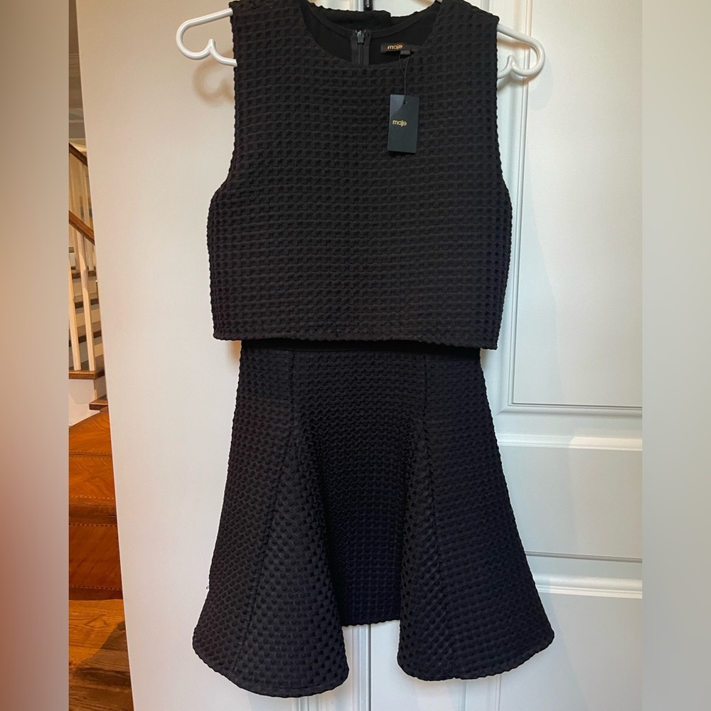 Maje Black Sleeveless Fit and Flare Mini Dress -Size 1